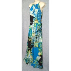 Y2K Cache Halter Maxi Dress M Cocktail Prom Wedding Turn Heads Cruise Elegant